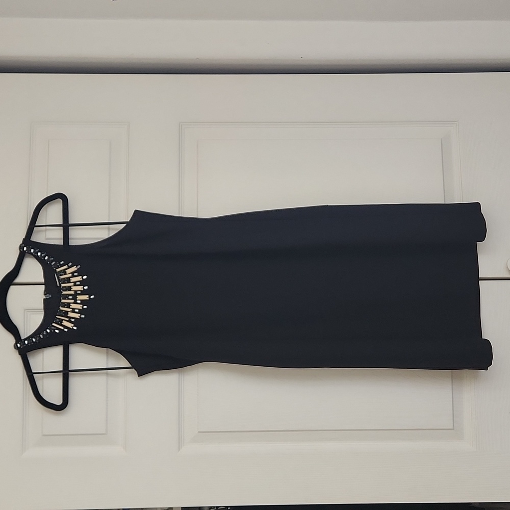 Trina Turk Black Beaded Cocktail Dress